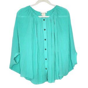 MM Couture Mint Pleated Blouse
